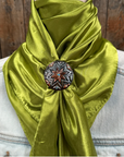 35X35" Solid Light Green Wild Rag / Scarf WRS22 - Western Concho Wild Rag Slides - Assorted