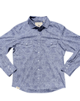 Long Sleeve Western Shirt With Hawaiian Islands Map Print For Travel Enthusiasts