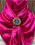 35X35" Solid Fuchsia Wild Rag / Scarf WRS12 - Western Concho Wild Rag Slides - Assorted