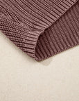 Mineral Wash Buttoned Polo Collar Knit Sweater
