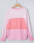 Alondra Exposed Seam Casual Long Sleeve Top
