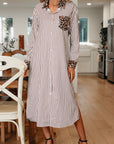 Caroline Contrast Patchwork Long Shirt Dress