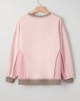 Lina Waffle Patchwork Oversize Sweatshirt