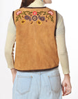 American Darling Suede Western Vest – Embroidered Boho Waistcoat with Floral & Paisley Detail