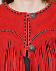 American Darling Red Genuine Suede leather ladies Dress Black
