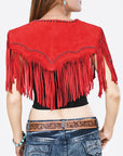 American Darling Red Genuine Suede leather ladies Dress Black