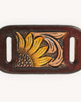 American Darling Western Hand Tooled Carved Genuine Leather Scarf Clasp Bandana Slide Bandana Cuff
