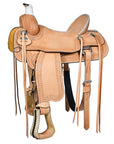 HILASON Western American Leather Ranch Roping Horse Saddle With Tack Set