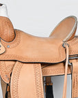 HILASON Western American Leather Ranch Roping Horse Saddle With Tack Set