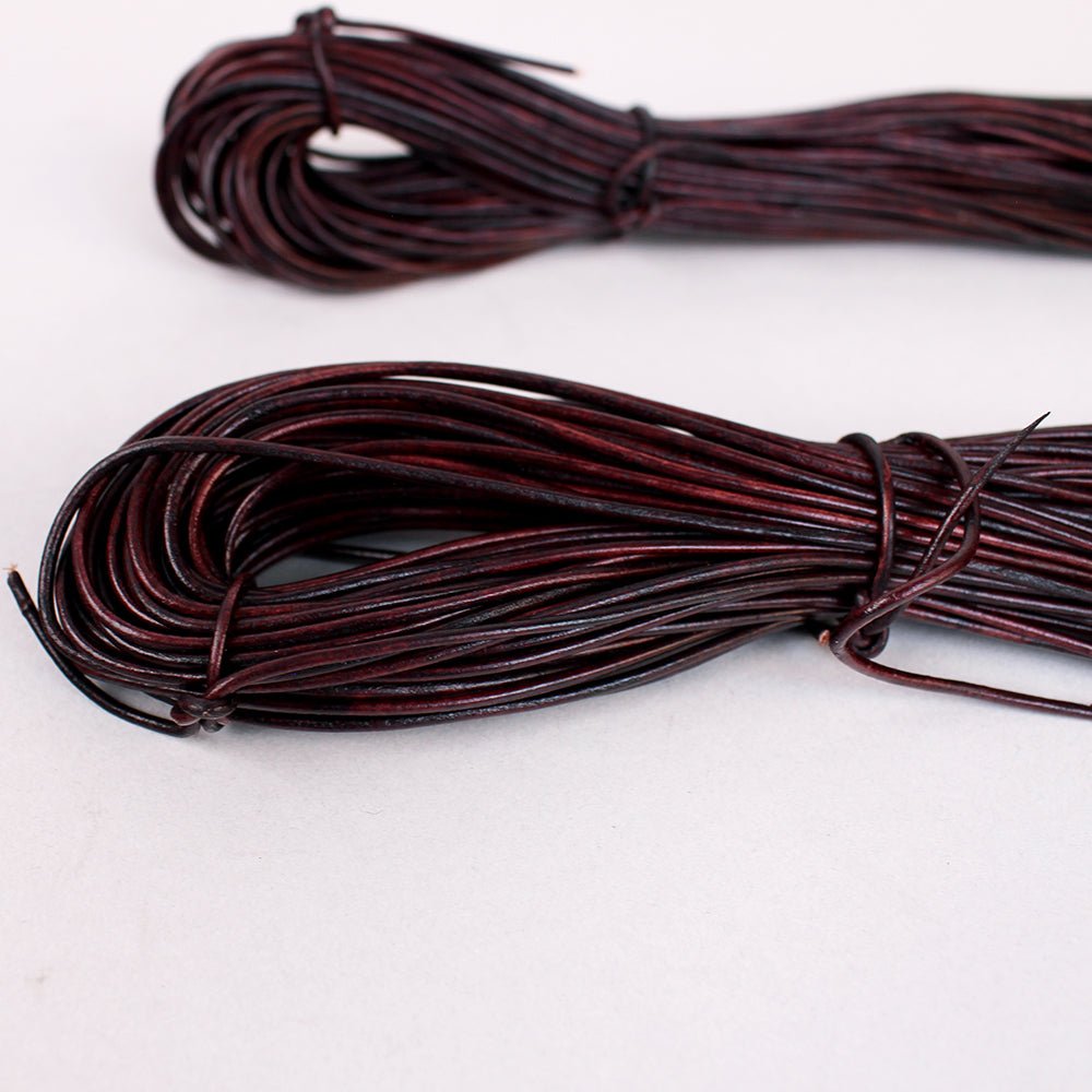 HILASON Thin Round Genuine Leather Cord Thread Lacing 2 Ft and 3 Ft Lengths Beading &amp; Repairs DIY Crafts