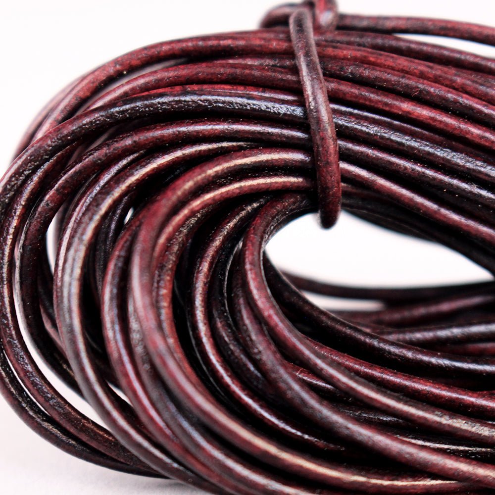 HILASON Thin Round Genuine Leather Cord Thread Lacing 2 Ft and 3 Ft Lengths Beading &amp; Repairs DIY Crafts