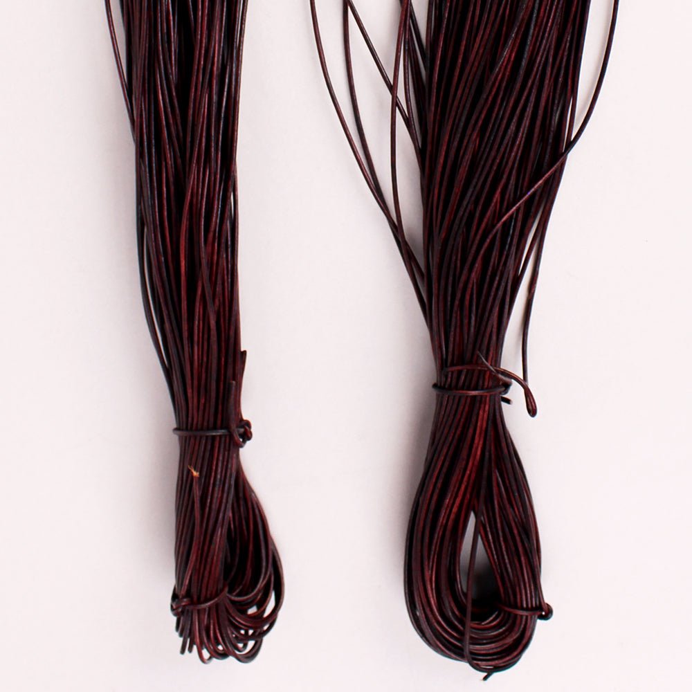 HILASON Thin Round Genuine Leather Cord Thread Lacing 2 Ft and 3 Ft Lengths Beading &amp; Repairs DIY Crafts