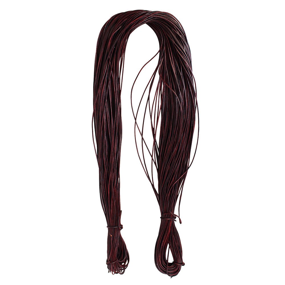 HILASON Thin Round Genuine Leather Cord Thread Lacing 2 Ft and 3 Ft Lengths Beading &amp; Repairs DIY Crafts