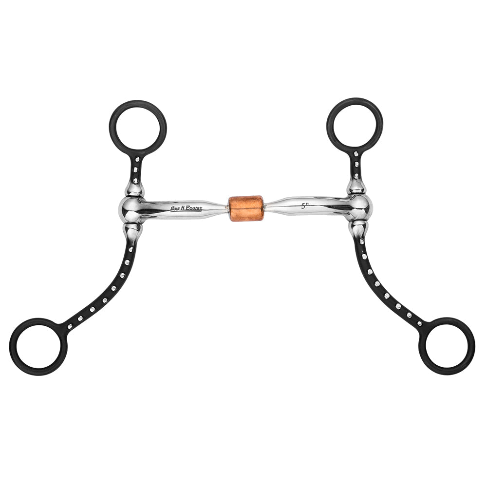 BAR H EQUINE Western Antique Short Shank Bit with Copper Roller &amp; Comfort Mouthpiece