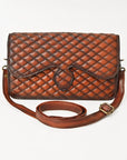 Quilted Leather Crossbody Bag For Women With Adjustable Strap