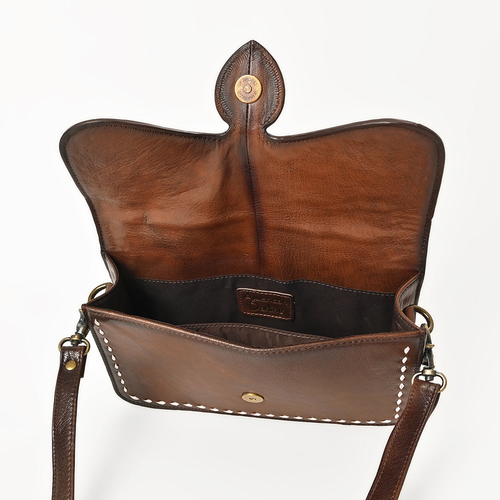 American Darling Full Grain Leather Crossbody Shoulder Bag Women Adjustable Strap
