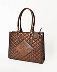 American Darling Western Leather Tote Bag Quilted Boot Stitched Embroidery Genuine Full Grain Leather Handcrafted Shoulder Bag