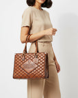 American Darling Premium Quilted Leather Handbag with Embossed Detail & Dual Handles – Elegant Structured Tote for Women