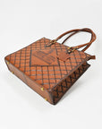 American Darling Premium Quilted Leather Handbag with Embossed Detail & Dual Handles – Elegant Structured Tote for Women