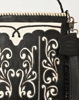 American Darling Full Grain Leather Crossbody Shoulder Bag Women Embroidered with Fringes & Adjustable Strap
