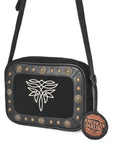 American Darling Camera Bag for Women, Embroidered Genuine Suede Leather with Western Conchos, Premium Crossbody Purse