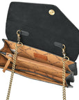 American Darling Messenger Bag Hand Tooled Floral Genuine Leather Western Purse with Hair-On Cowhide and Buck Stitching