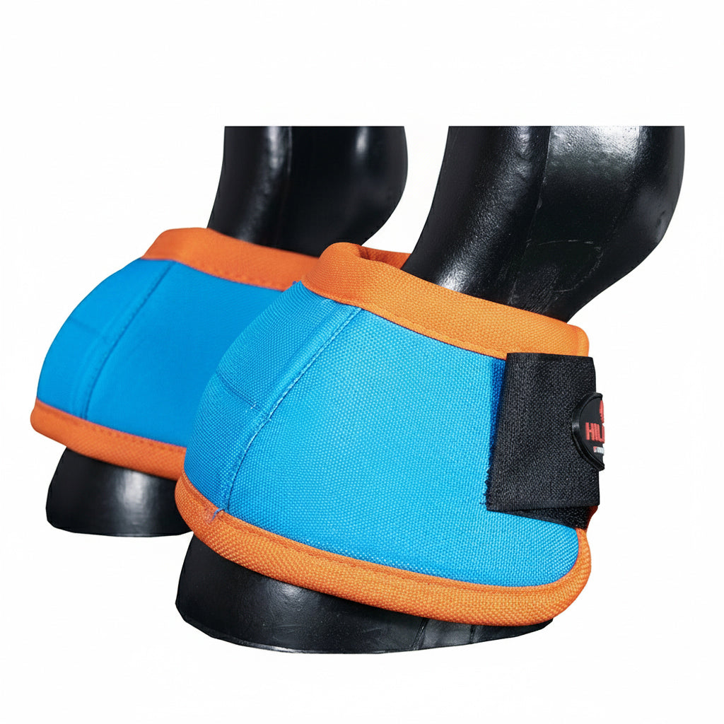 HILASON Ballistic Overreach Bell Boots for Horses Protective, Shock Absorbing, Durable &amp; Comfortable Quick Wrap Hook Loop