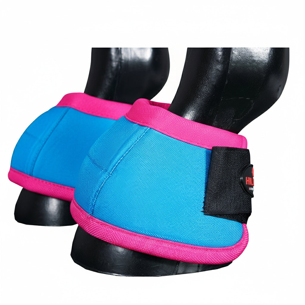 HILASON Ballistic Overreach Bell Boots for Horses Protective, Shock Absorbing, Durable &amp; Comfortable Quick Wrap Hook Loop
