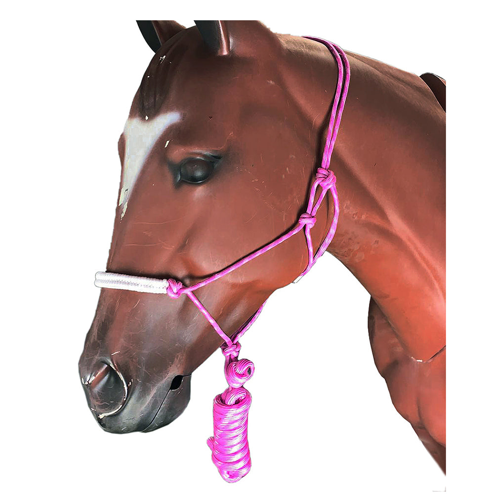 HILASON Western Horse Poly Rope Tied Adjustable Halter 8 Ft Lead Rope