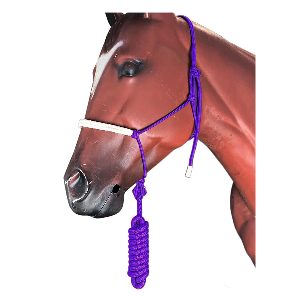 HILASON Western Horse Poly Rope Tied Adjustable Halter 8 Ft Lead Rope
