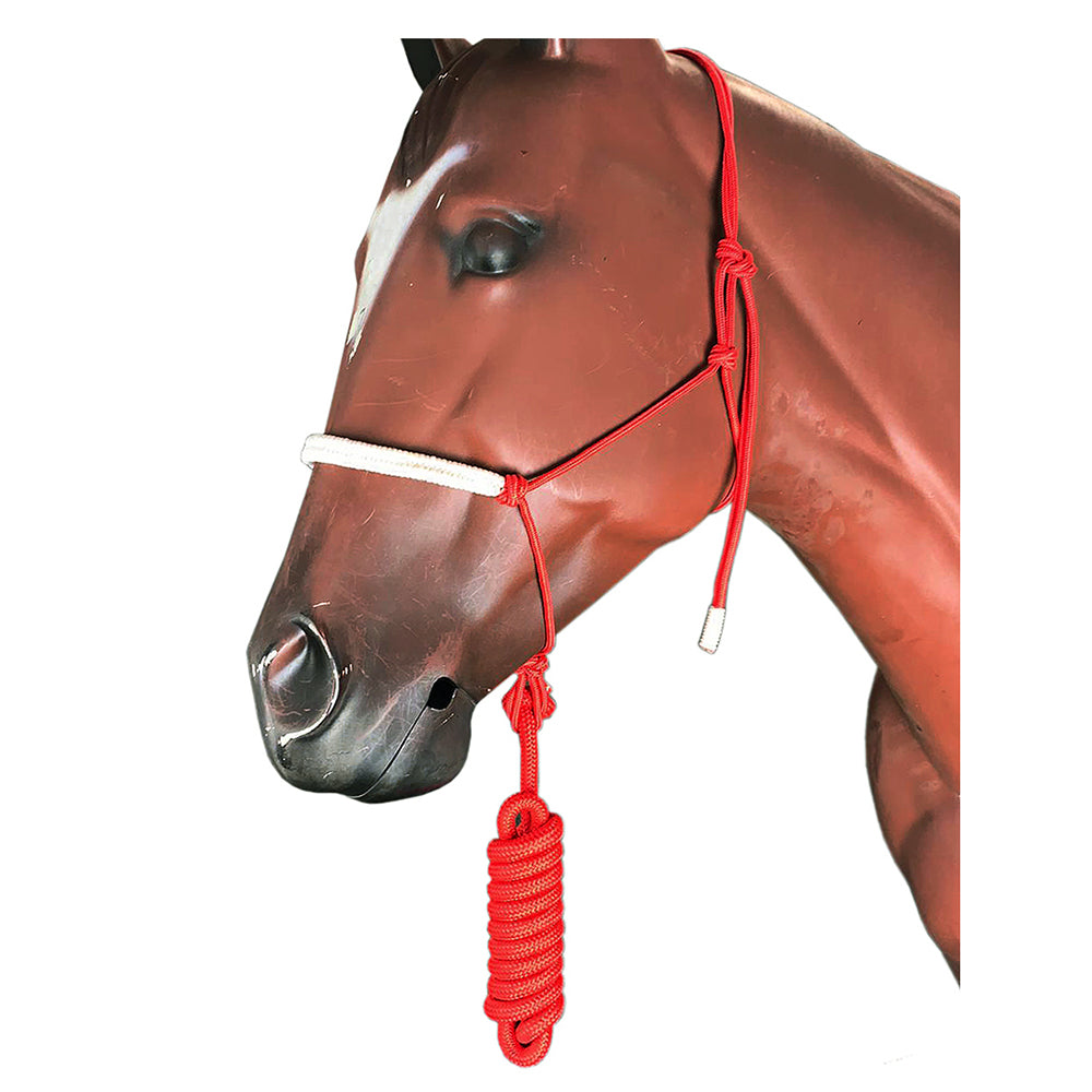 HILASON Western Horse Poly Rope Tied Adjustable Halter 8 Ft Lead Rope