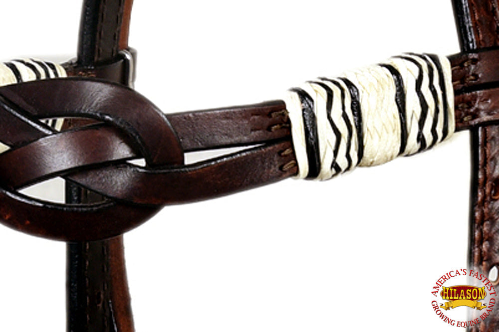 HILASON Western Horse Headstall Genuine American Leather brown