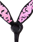 Hilason Western Horse Breast Collar Handtooled American Leather Black