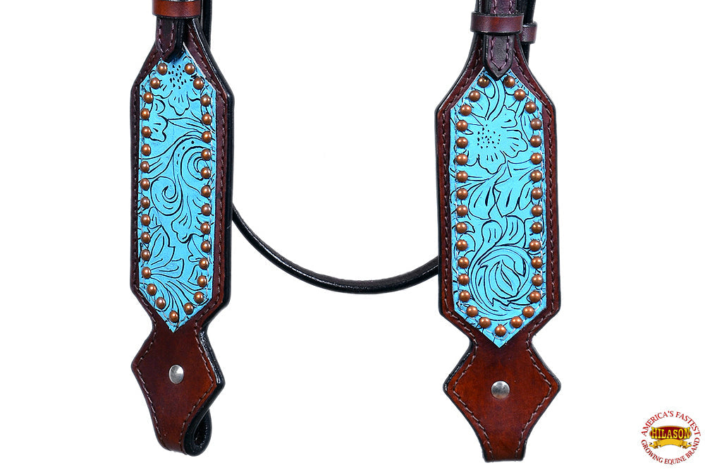 HILASON Western Horse Headstall Genuine American Leather brown