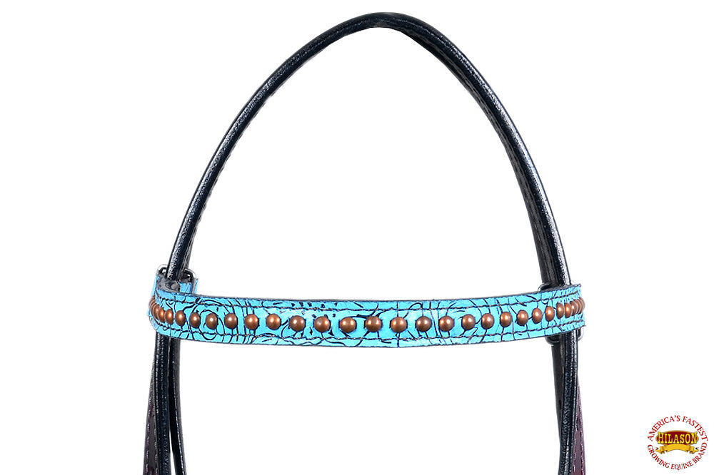 HILASON Western Horse Headstall Genuine American Leather brown