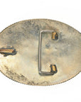 American Darling  Belt Buckle Engraved Brass Turquoise Rhinestone Scrollwork