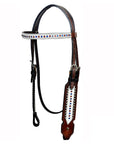 HILASON Western Horse Headstall Tack  American Leather Dark Brown W/ Rhinestones