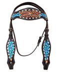 HILASON Western Horse Headstall Tack Genuine American Leather Black