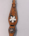 Hilason Western Horse Hand Tooled Genuine Leather Headstall Tan