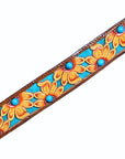 HILASON Western Horse Leather Headstall & Breast Collar Set Brown Sunflower