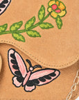 American Darling Rodeo Embroidered Suede Crossbody Bag Cowboy Gold