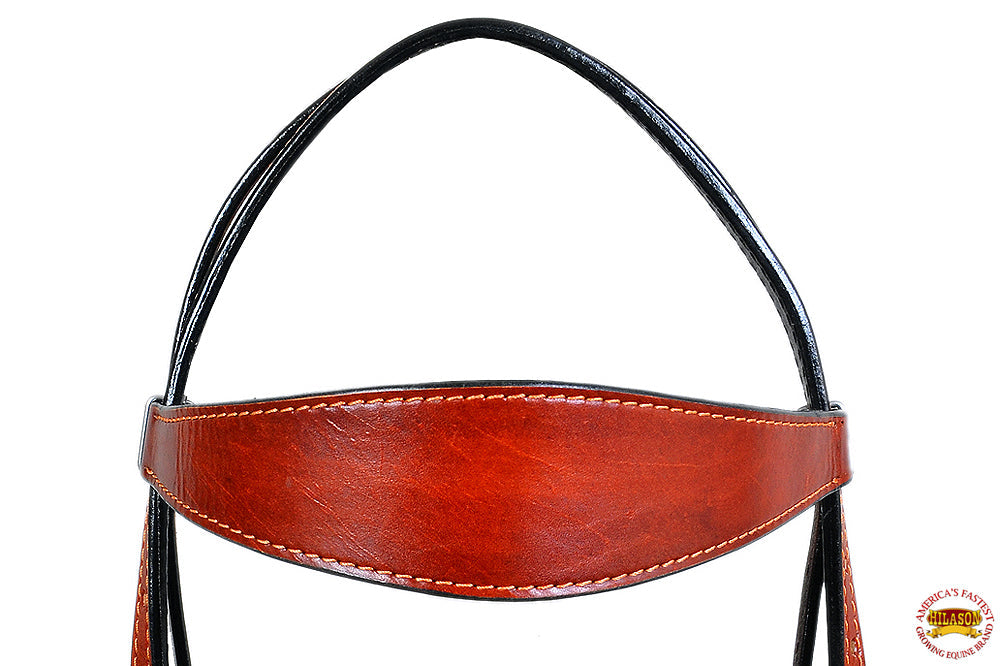 HILASON Western Horse Headstall Tack Genuine American Leather Mahogany