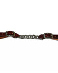5/8" HILASON Western Latigo Leather Flat Twisted Curb Chain Strap