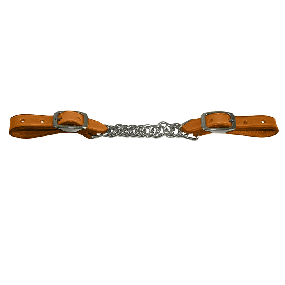 HILASON Western 5/8" Single Flat Link Nickel Twisted Curb Chain Strap