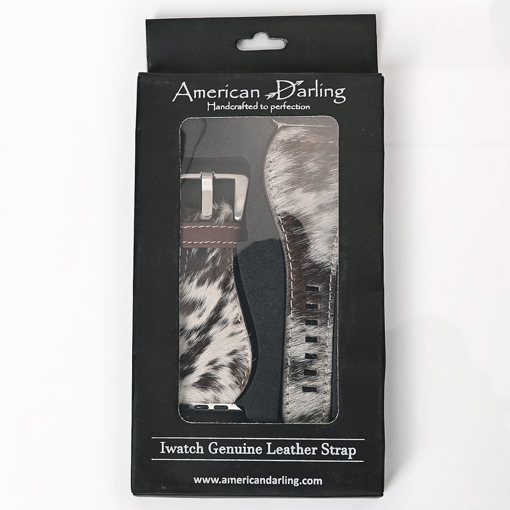 American Darling Beautifully Hair-On Genuine American Leather I watch Strap Men and Women Unisex