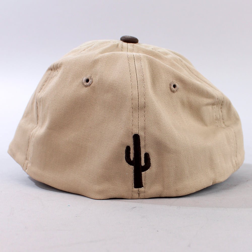 Cactus Ropes Plaid Trucker Cap Brown Embroidered Logo &amp; Two-Tone Design