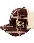 Cactus Ropes Plaid Trucker Cap Brown Embroidered Logo & Two-Tone Design