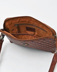 American Darling Woven Leather Crossbody Bag for Women, Western Shoulder Purse with Adjustable Strap Brown