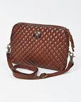American Darling Woven Leather Crossbody Bag for Women, Western Shoulder Purse with Adjustable Strap Brown