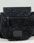 American Darling Western Embossed Leather Fringe Crossbody Bag with Studded Strap & Concho Detail